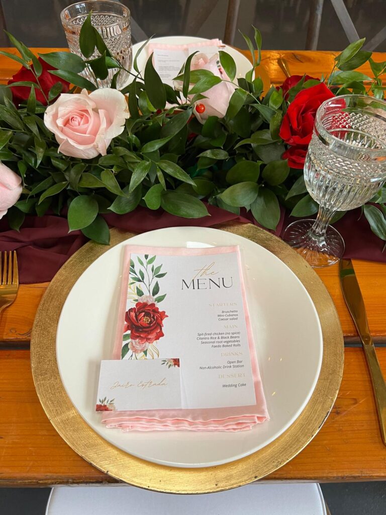 Romantic sweetheart table wedding flowers